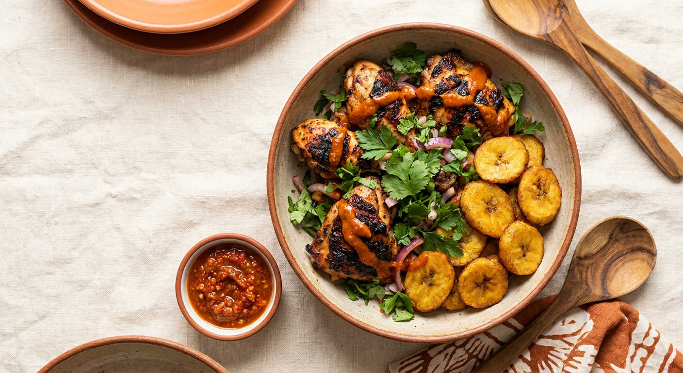 A warmly styled bowl of food